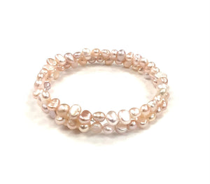 Bracelet de perles 2 Tour - Rose - Rouge Inox