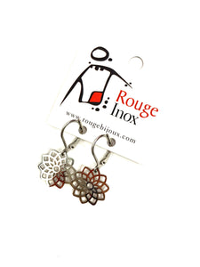 BO Fleur - Argent - Rouge Inox
