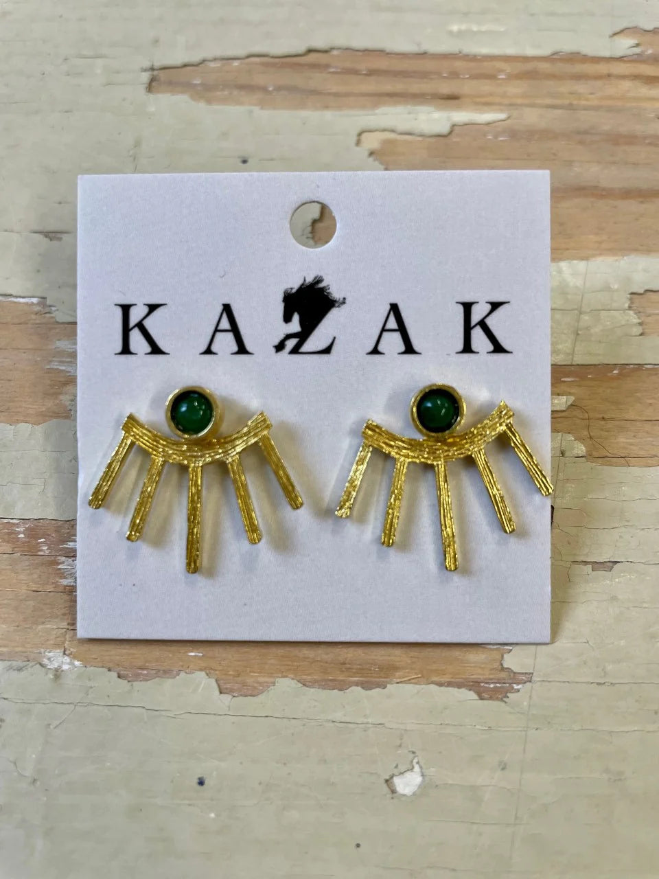 Boucles d'oreilles Râ - Vert - Kazak