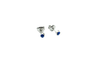 Boucles d'oreilles - Bleu Cobalt - Argent - Rouge Inox