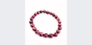 Bracelet - Rose et noir - Pierres Fines - Rouge Bijoux