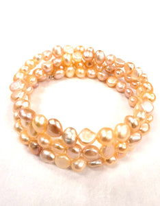 Bracelet de perles  -  Pêche - Rouge Inox