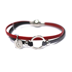 Bracelet mini Lara - Rouge et noir - Cré'art