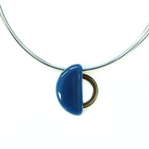 Collier pendentif Olivia - Bleu - Créart