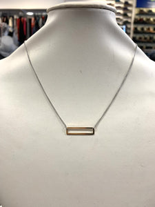 Collier Rectangle - Argent et Or - Rouge Inox