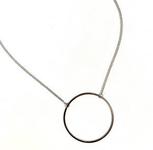 Collier Cercle Grand - Argent - Rouge Inox