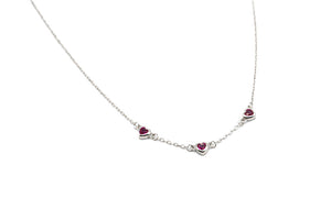 Collier 3 coeurs - Rouge - Rouge Argent 9.25