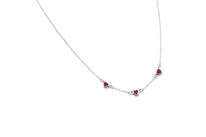 Collier 3 coeurs - Rouge - Rouge Argent 9.25