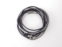 Charger l&#39;image dans la galerie, Collier/Bracelet noir et gris, tubes - MJ Bijoux
