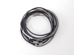 Collier/Bracelet noir et gris, tubes - MJ Bijoux