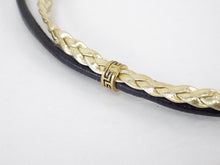 Charger l&#39;image dans la galerie, Collier/Bracelet noir avec attache pailleté or, tresse doré - MJ Bijoux
