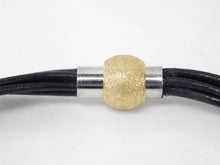Charger l&#39;image dans la galerie, Collier/Bracelet noir avec attache pailleté or, tresse doré - MJ Bijoux
