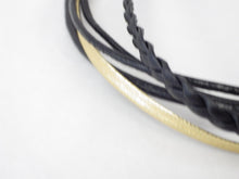 Charger l&#39;image dans la galerie, Collier/Bracelet noir et cordon doré plat - MJ Bijoux

