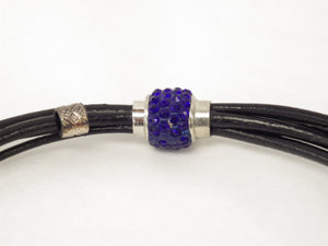 Collier/Bracelet attache bleue avec médaillon - MJ Bijoux