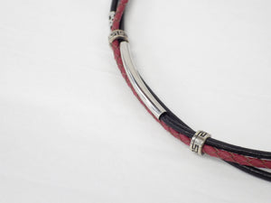 Collier/Bracelet avec tresse rouge - MJ Bijoux