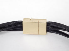 Charger l&#39;image dans la galerie, Collier/Bracelet noir avec rond doré- MJ Bijoux
