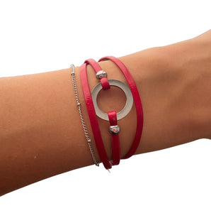 Bracelet Lara avec chaîne rouge - Créart
