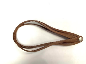 Bracelet cuir à trois branches brun pâle