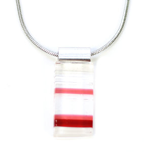 Collier pendentif Daly thin rouge/rose - Créart